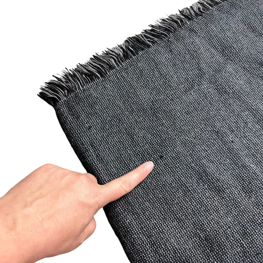 Shupaca Baby Alpaca Blend Reversible Throw Blanket Charcoal Grey Fringed Peru